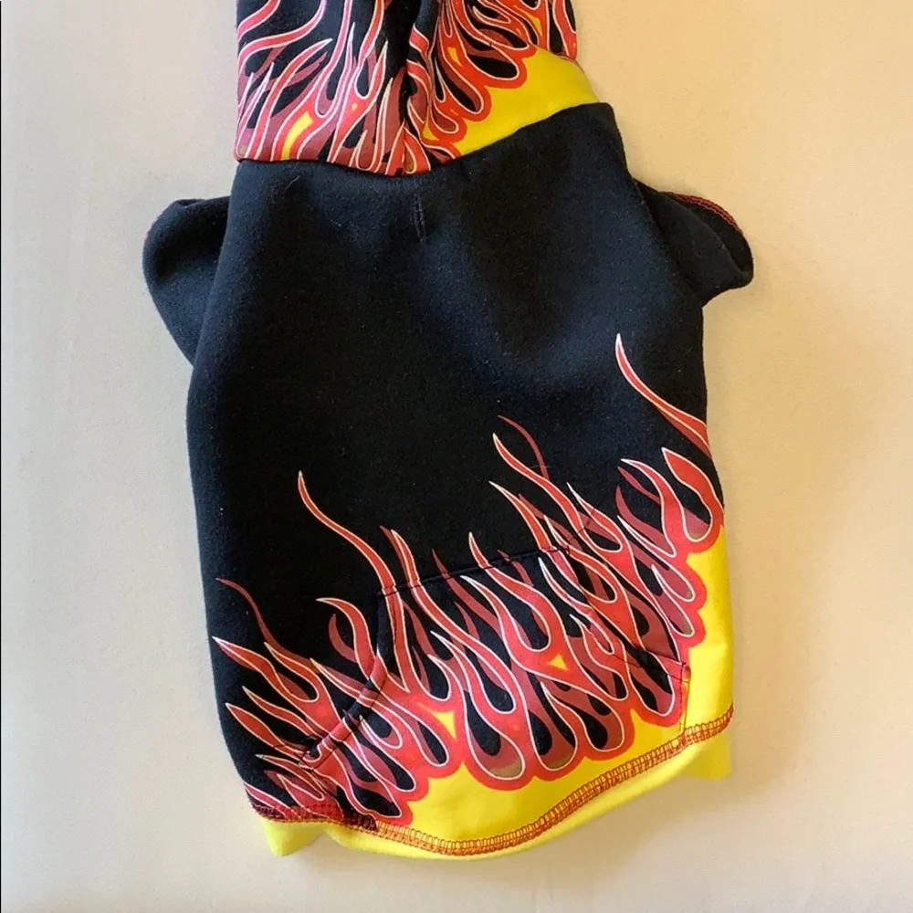 Brett Michaels | Black Hooded Alternative FLAME Fire Sweatshirt | Size Small Dog